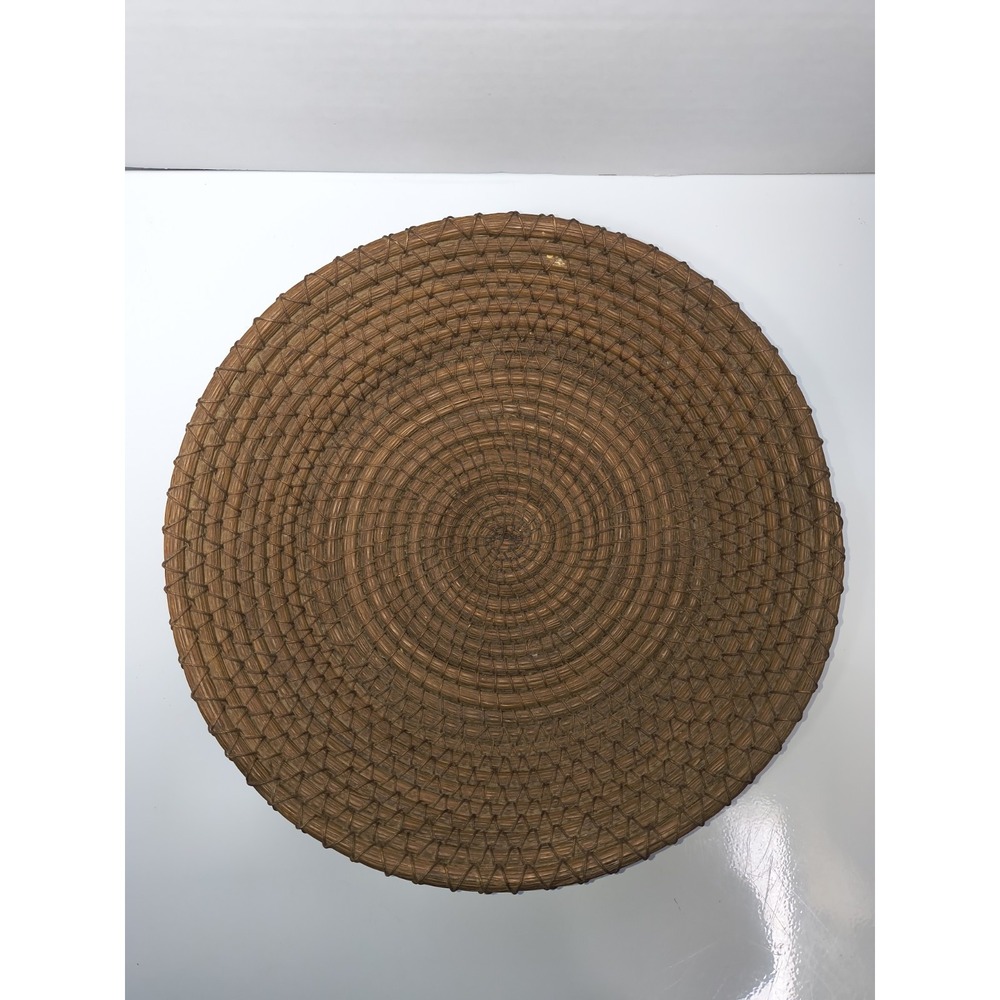 Coiled Handmade Woven Bowl Basket Plate Table Or Wall Decor Pine Needle‎ Straw